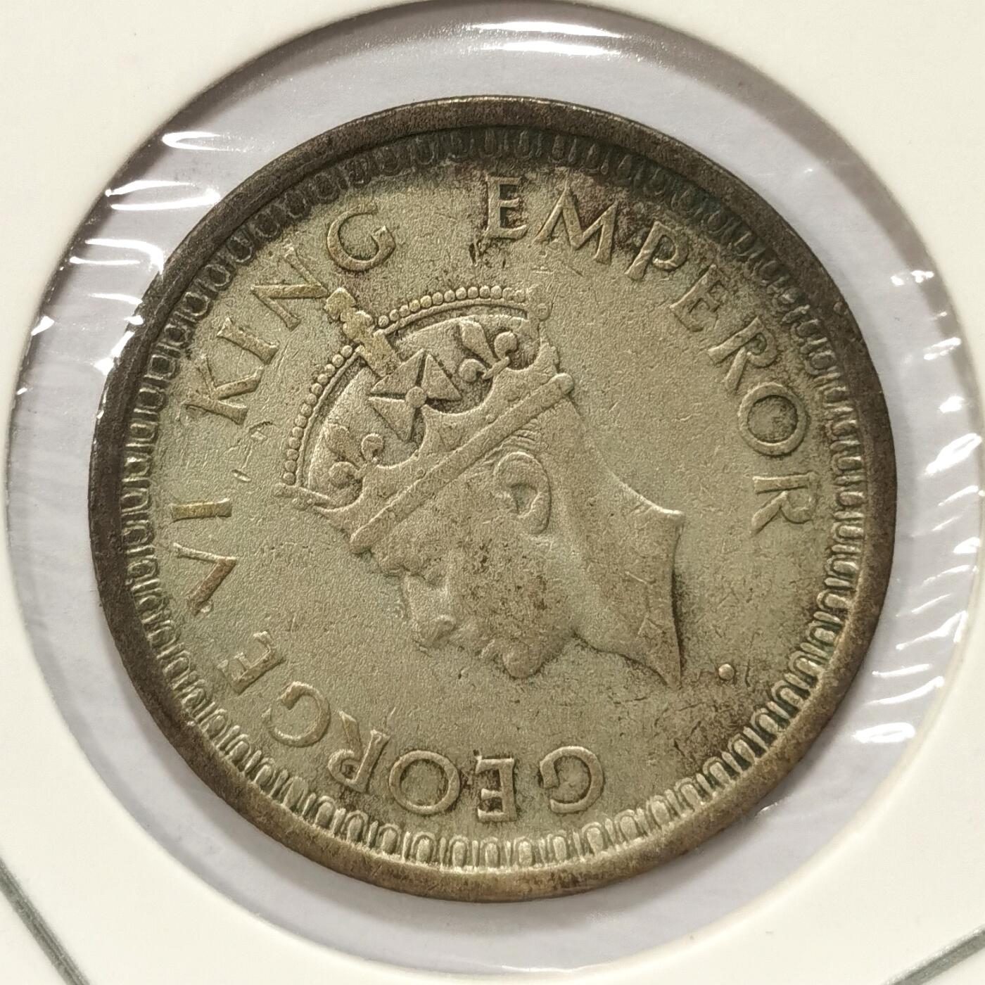 博洋堂世界钱币拍卖第103期（全场包邮） 英属印度1944年乔治六世1卢比银币，原味