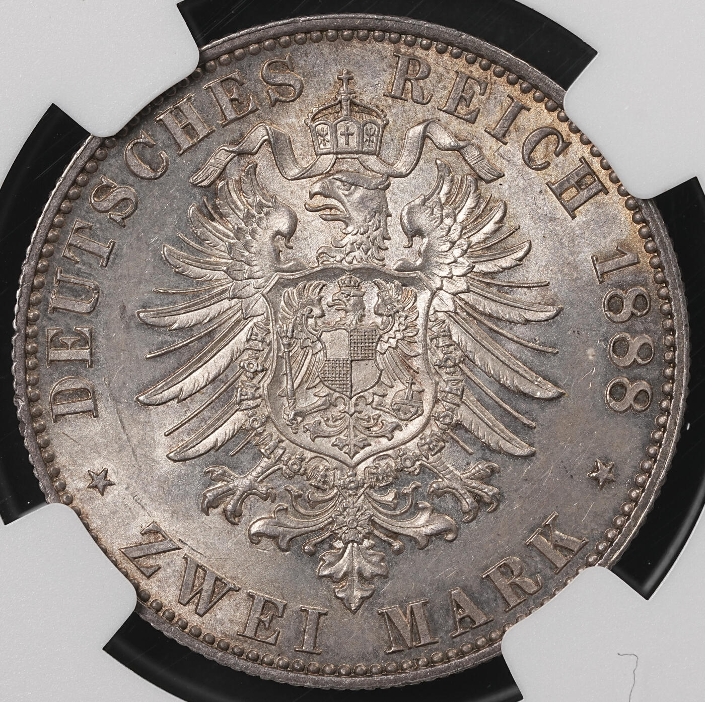 修遠堂世界钱币第五十期 全场包邮 NGC MS62 1888年普鲁士腓特烈三世2马克银币