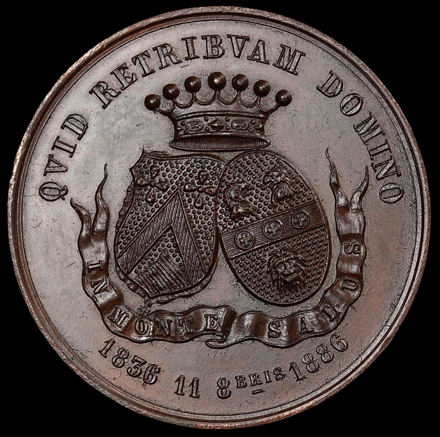 修遠堂世界钱币第五十期 全场包邮 1886年比利时大铜章 43.60mm，26.96g