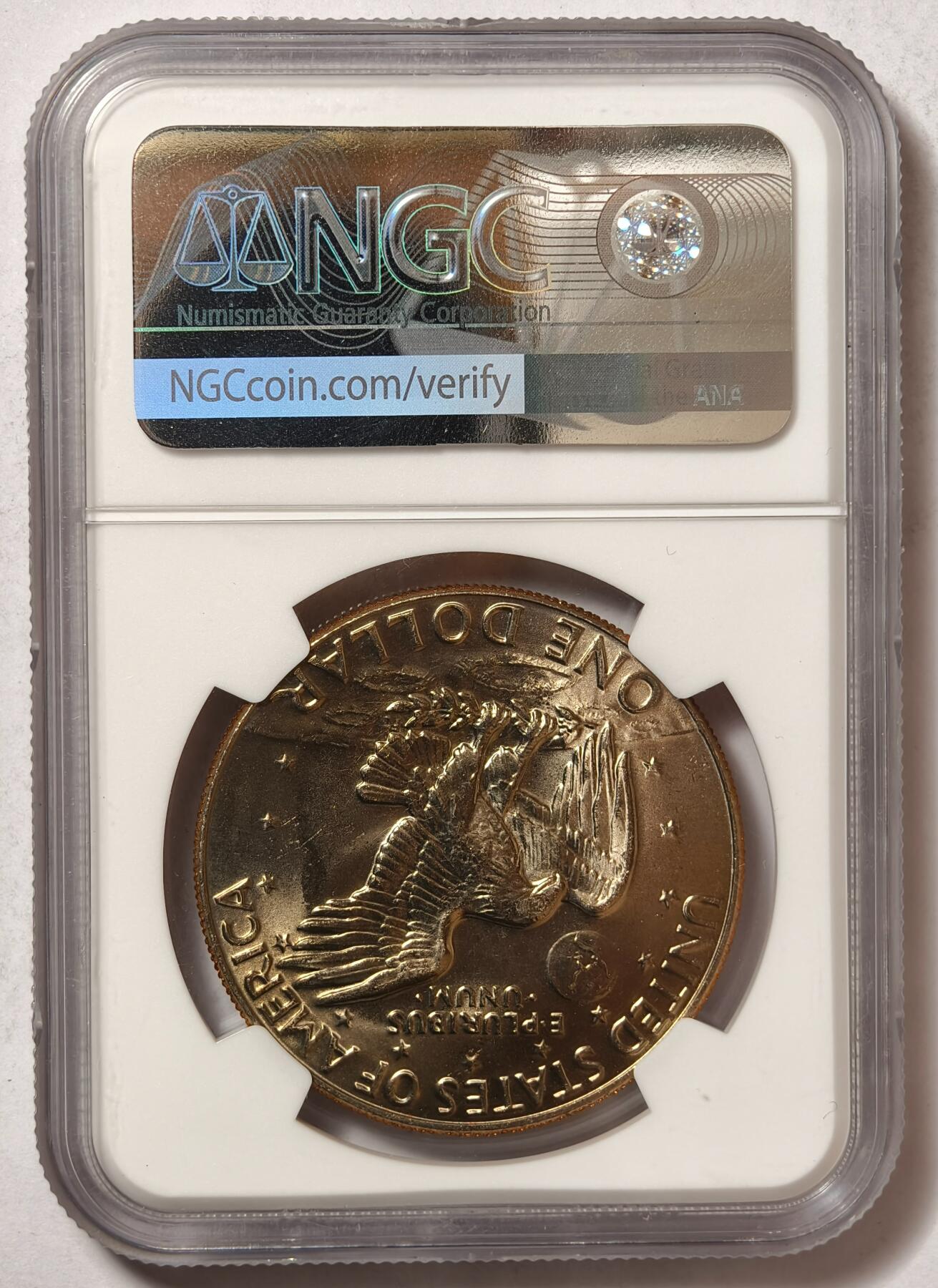 紫瑗钱币——第468期 美国 1977年 D版 艾森豪威尔 铜镍币 NGC MS65