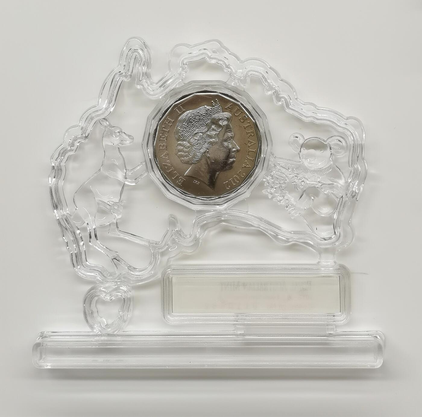 博洋堂世界钱币拍卖第103期（全场包邮） 澳大利亚2012年龙年50分金属币，盒证全