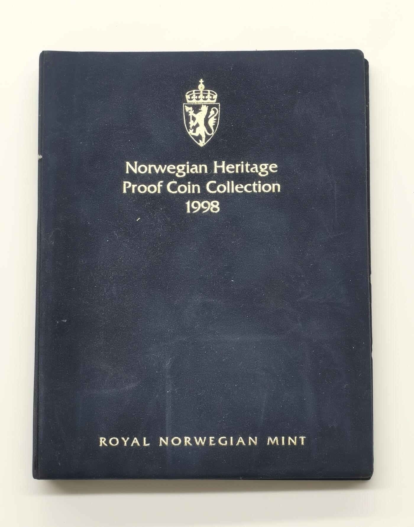 博洋堂世界钱币拍卖第103期（全场包邮） 挪威1998年5枚精制币套装+1枚银章，盒证全，heritage版，少见