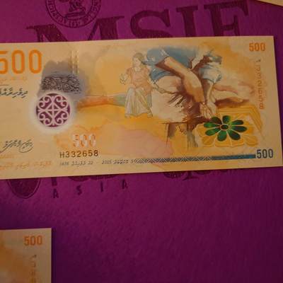 【世界钱币】精选微拍第154期暨2024年第66期～部分新品卖剩品种展销 2015年马尔代夫500拉菲亚 全新绝品无47尾号658