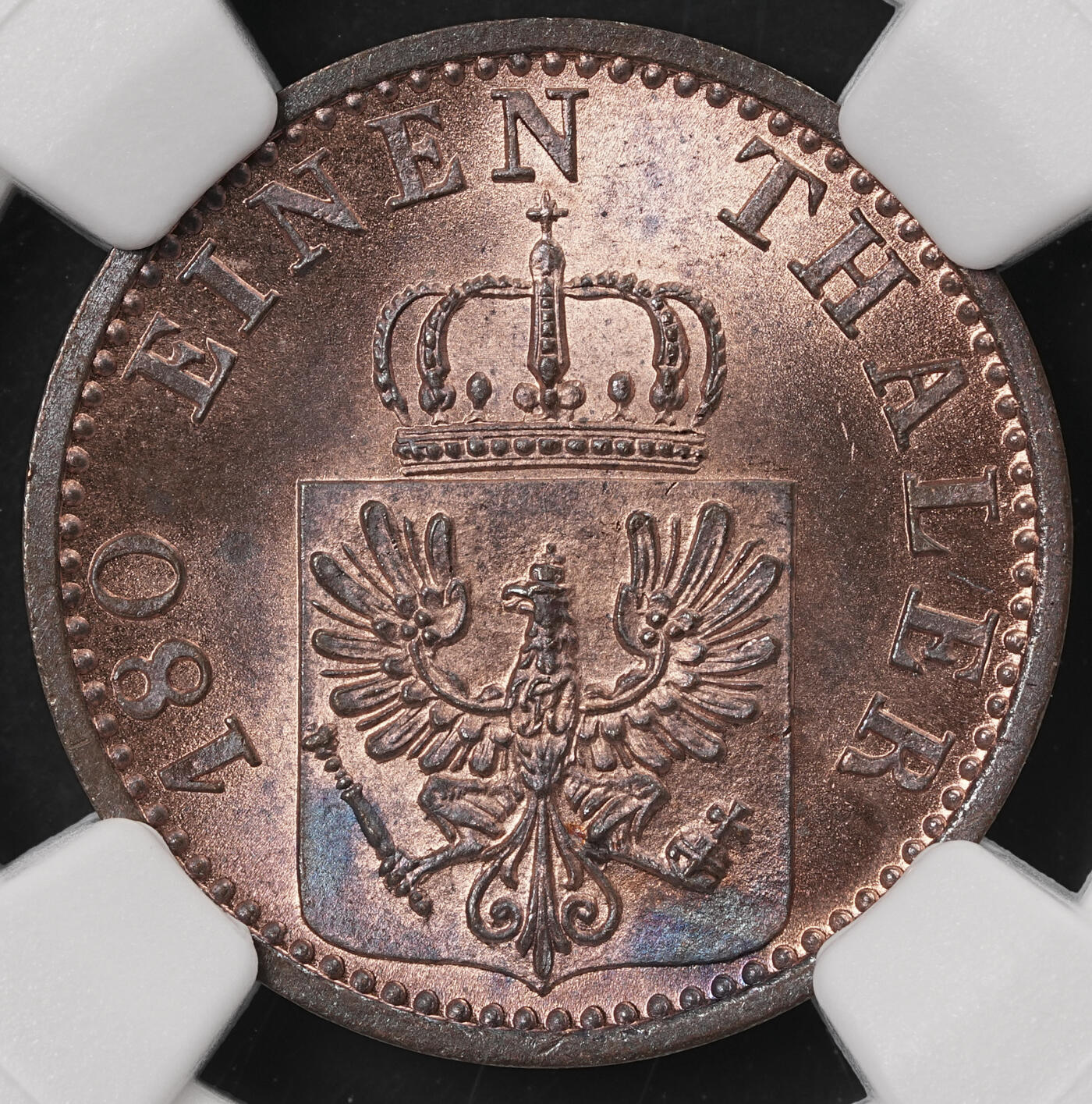 修遠堂世界钱币第五十期 全场包邮 NGC MS66RB 1872年普鲁士2芬尼铜币 唯一冠军分