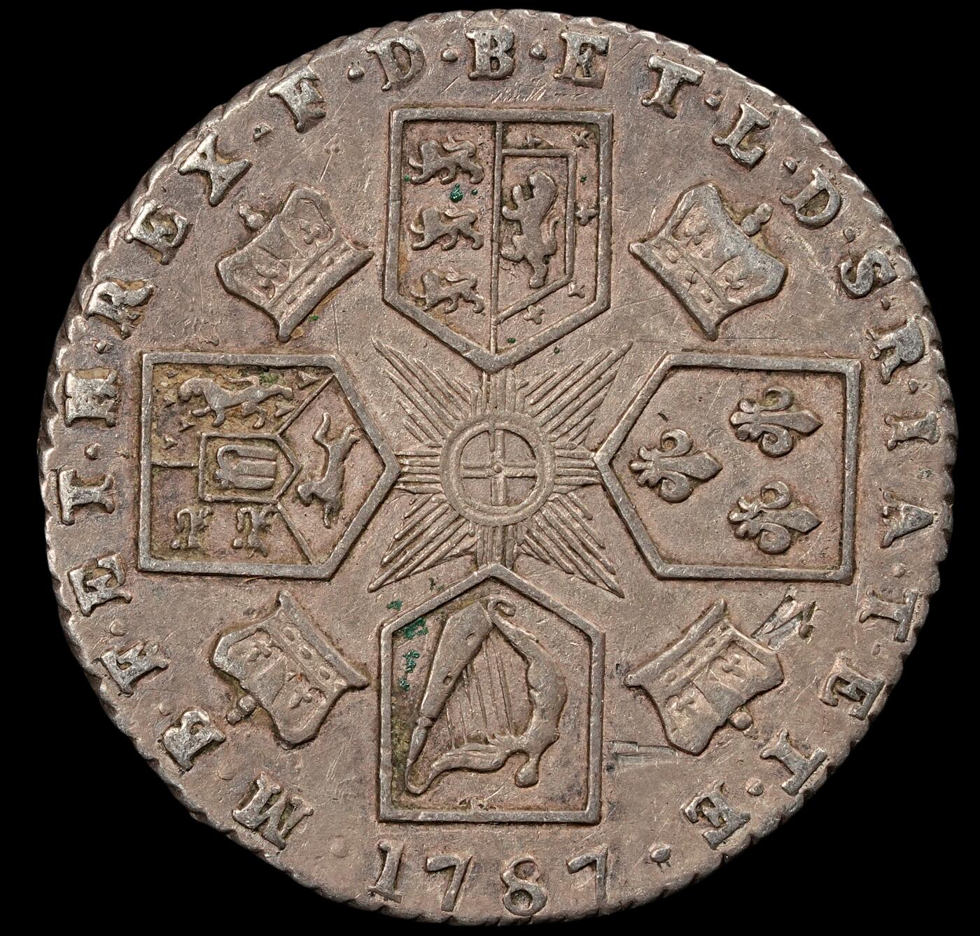 修遠堂世界钱币第五十期 全场包邮 1787年英国6便士银币 2.99g