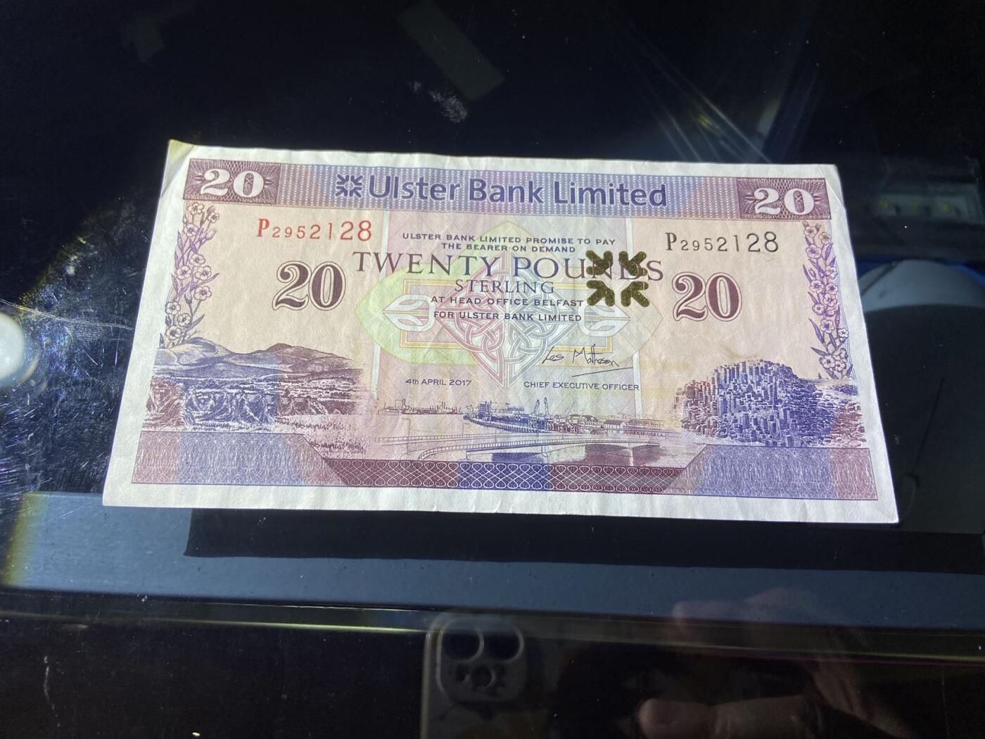 【炜奕收藏】，第二十期，裸钞专场 北爱尔兰阿尔斯特银行20镑，流通品相