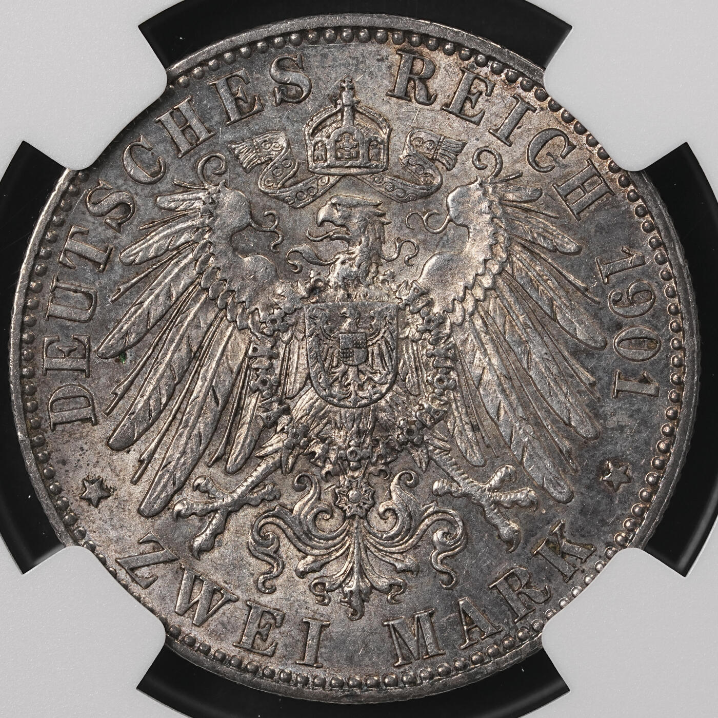 修遠堂世界钱币第五十期 全场包邮 NGC MS61 1901年普鲁士建国200周年2马克银币