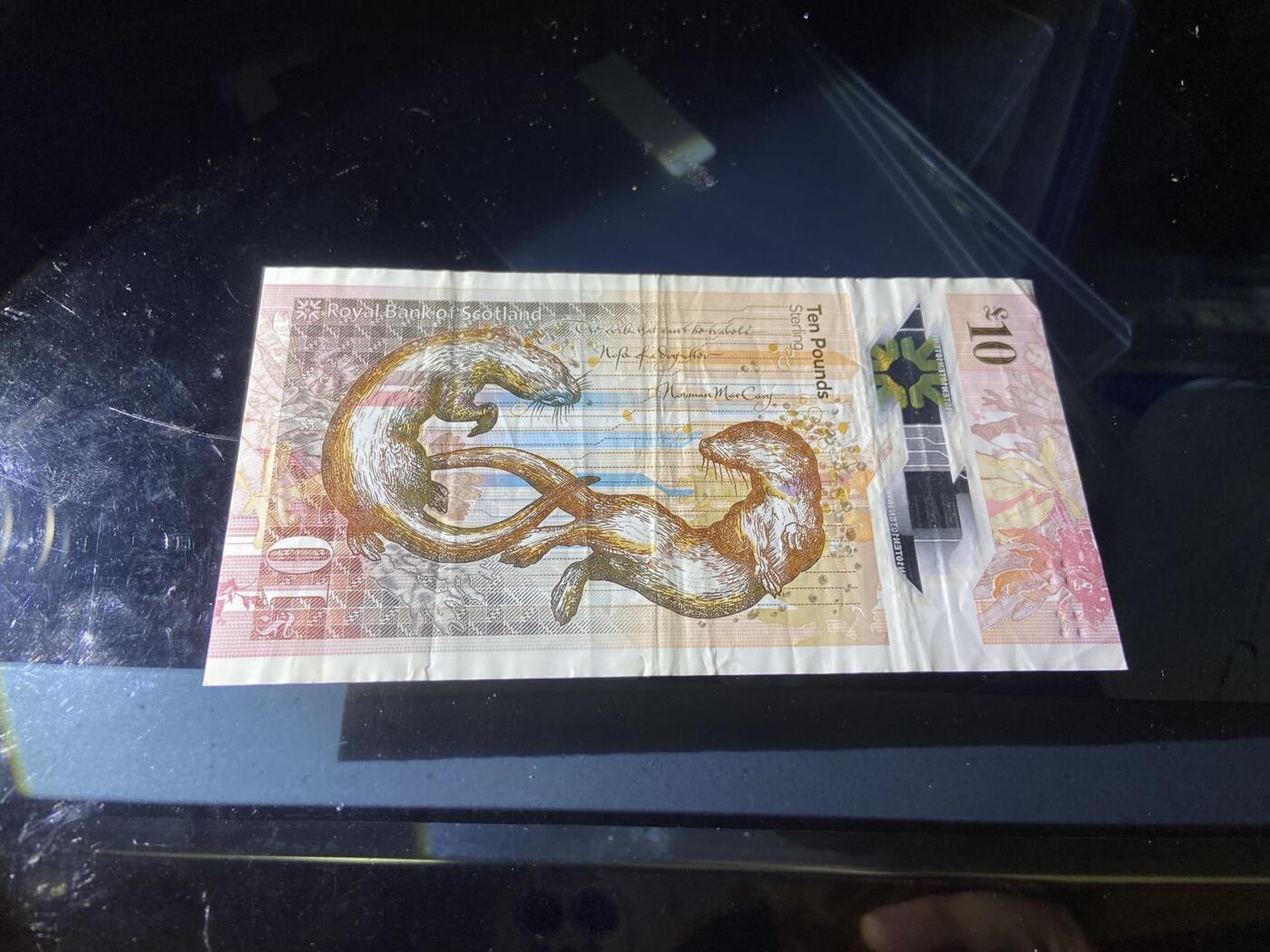 【炜奕收藏】，第二十期，裸钞专场 苏格兰皇家银行10磅塑料钞，流通品相