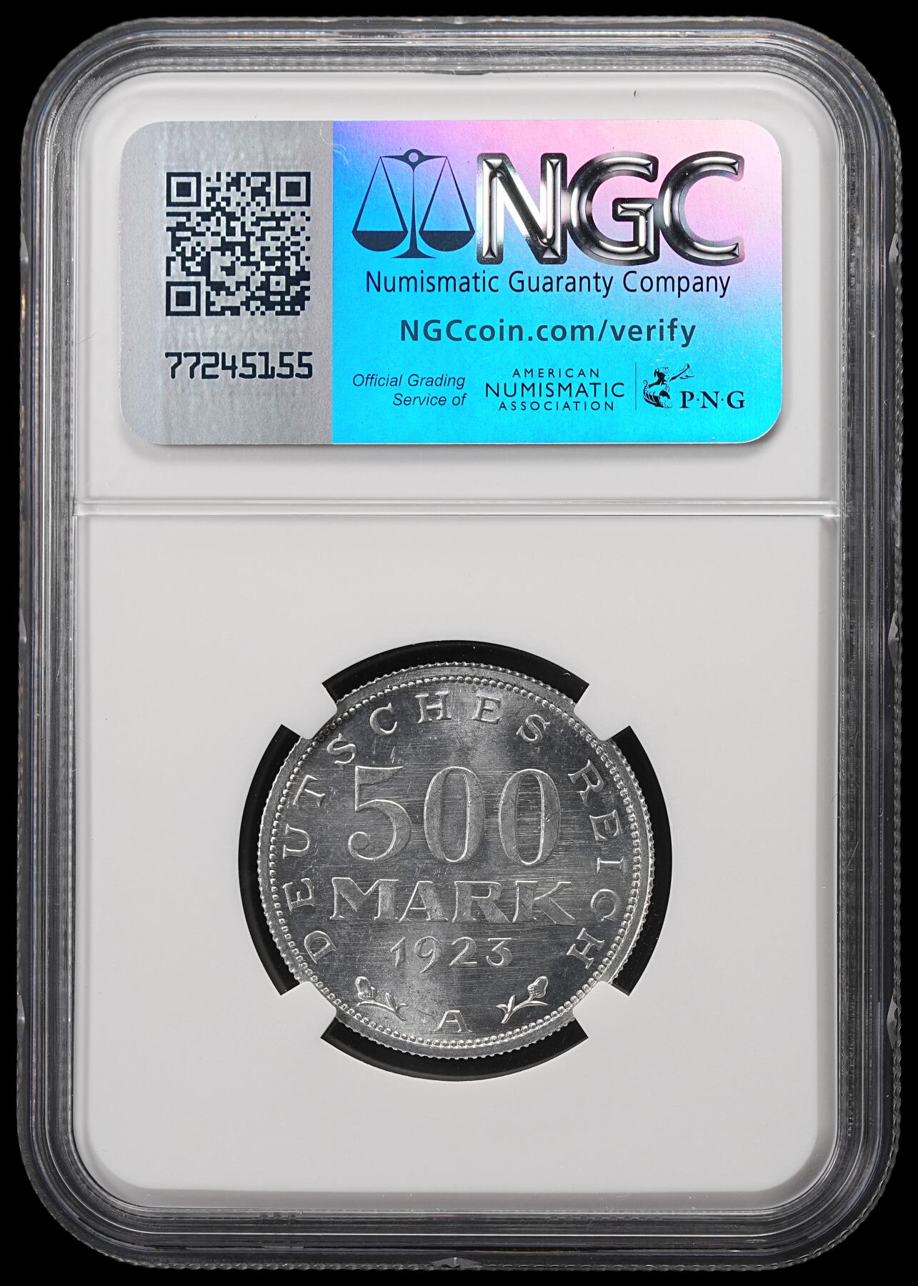 修遠堂世界钱币第五十期 全场包邮 NGC MS65 1923年魏玛政府500马克