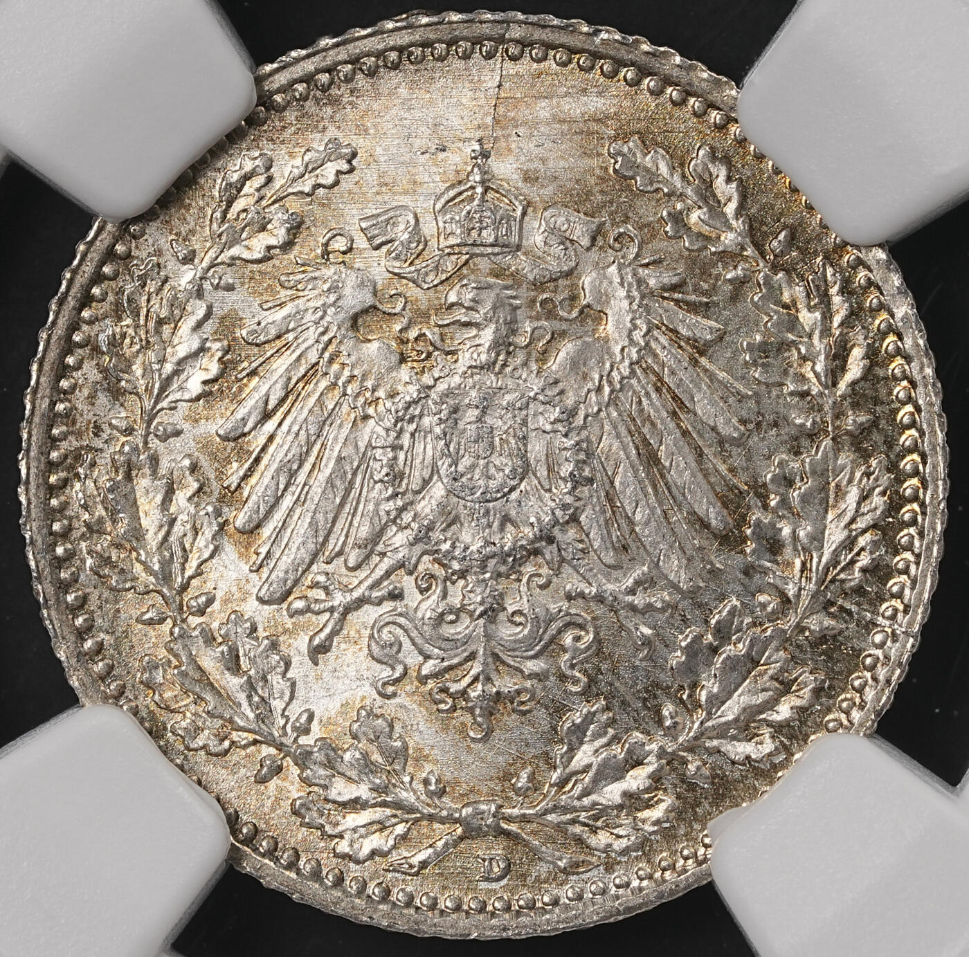 修遠堂世界钱币第五十期 全场包邮 NGC MS66 1918年德国1/2马克银币