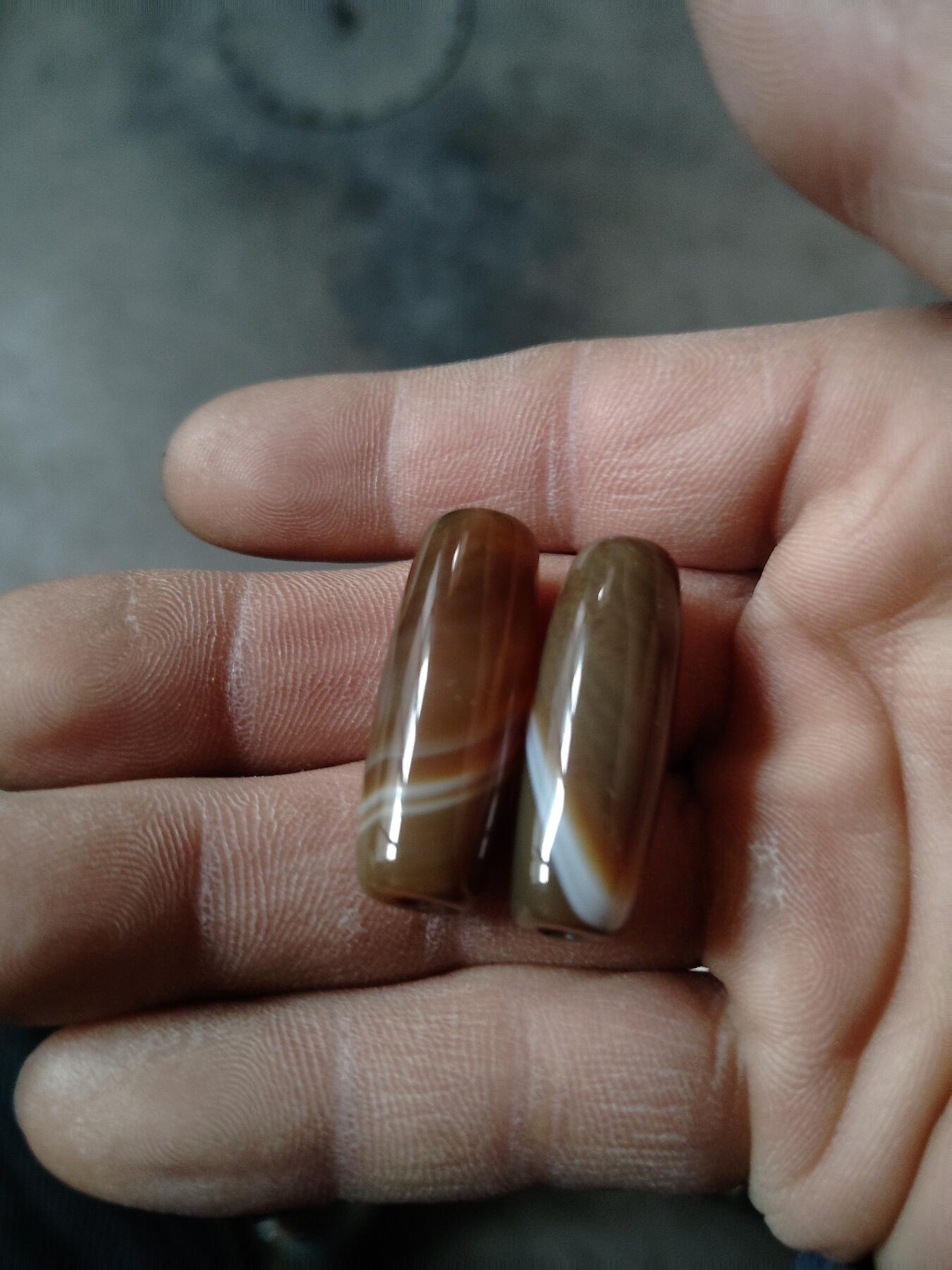 天珠专场 高油润配珠一对