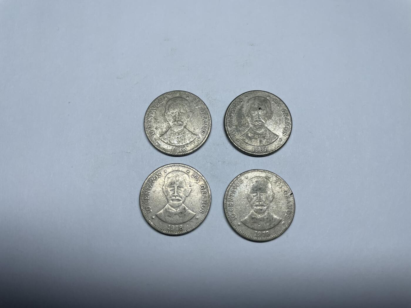 每日一拍，2024年集古藏今外币拍卖第十九期-第3场—（总第183拍），可以寄存60天，满160元包邮。 多米尼加5分四枚