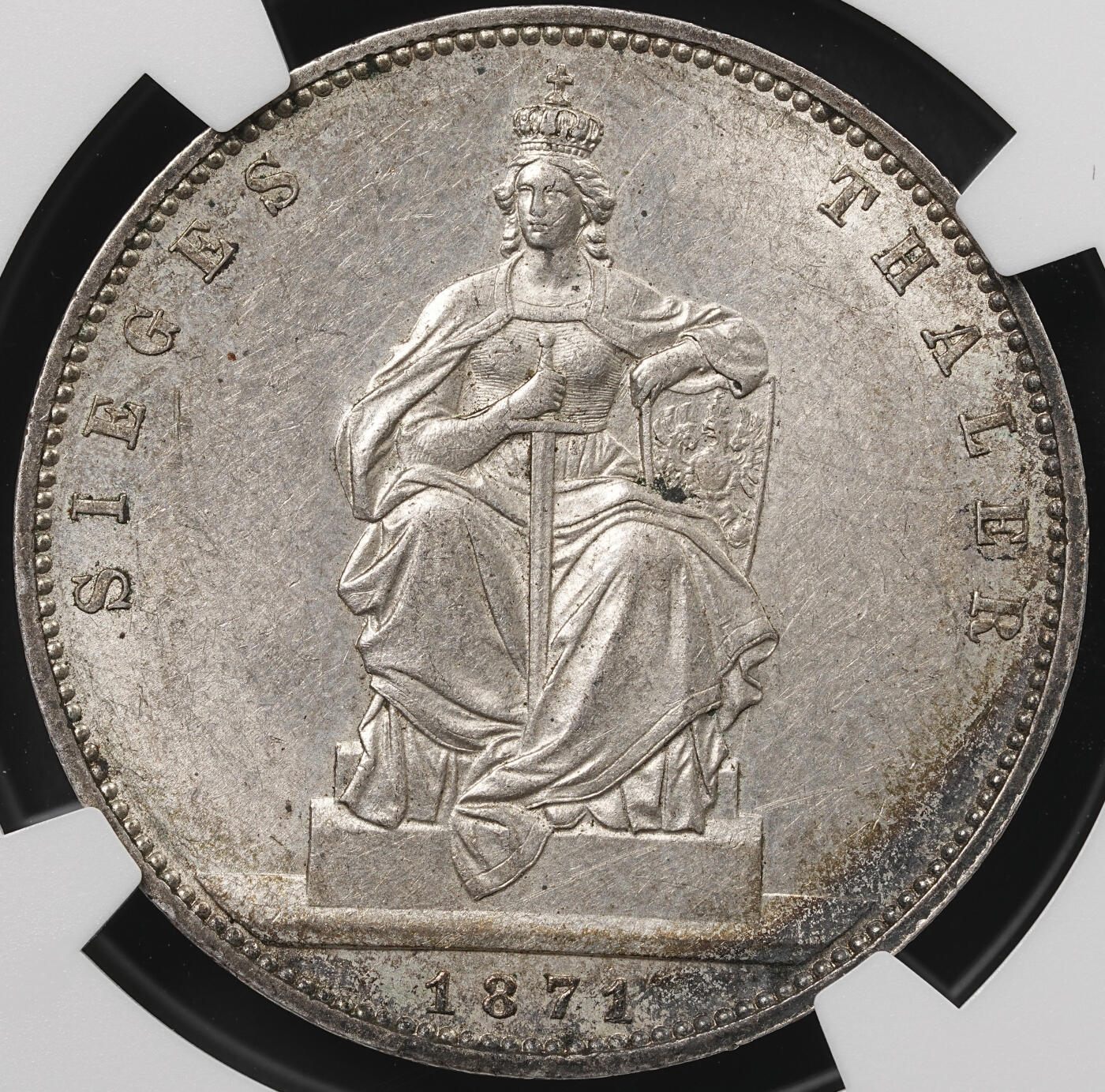 修遠堂世界钱币第五十期 全场包邮 NGC MS62 1871年普鲁士-普法战争胜利1泰勒银币