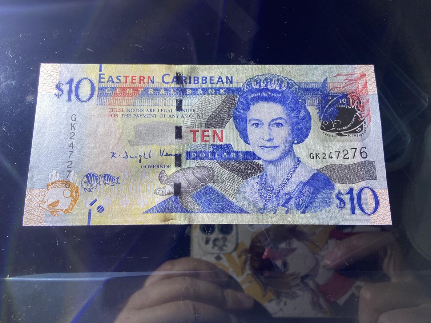 【炜奕收藏】，第二十期，裸钞专场 东加勒比10元，UNC品相