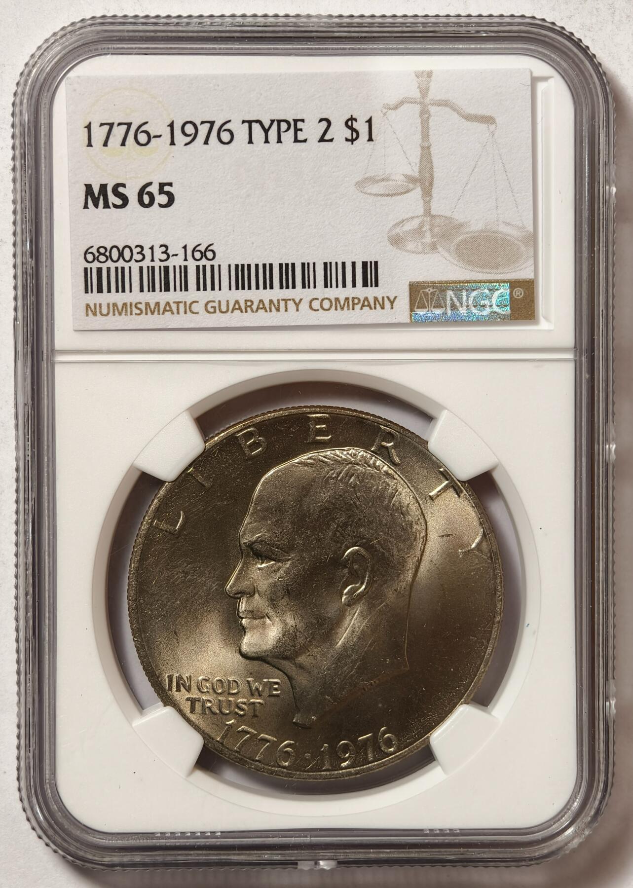 紫瑗钱币——第468期 美国 1776-1976 美国独立 200 周年 铜镍币 NGC MS65