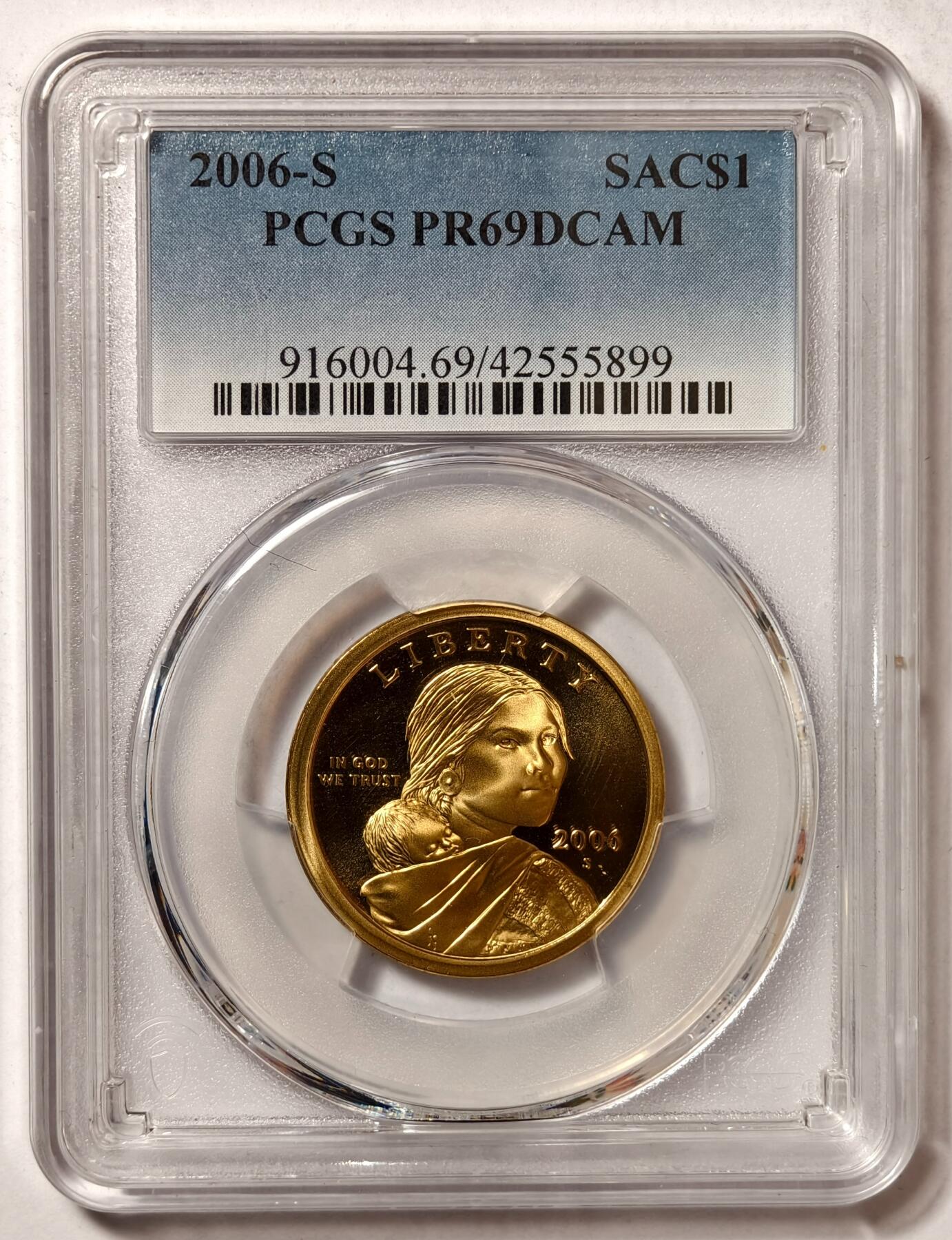 紫瑗钱币——第468期 美国 2006年 S版 萨卡加维亚 1元 PCGS PR69 DCAM