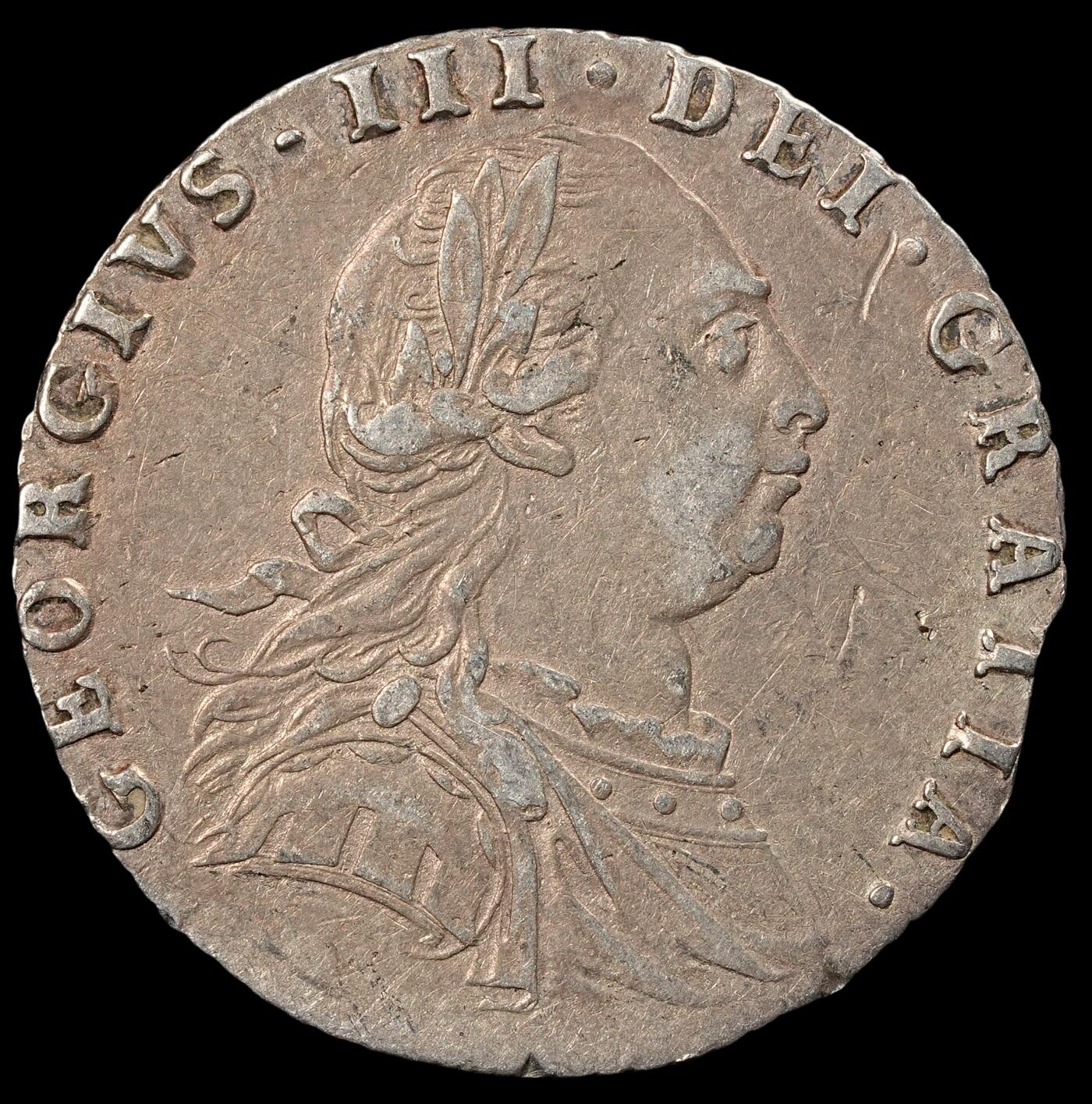 修遠堂世界钱币第五十期 全场包邮 1787年英国6便士银币 2.99g
