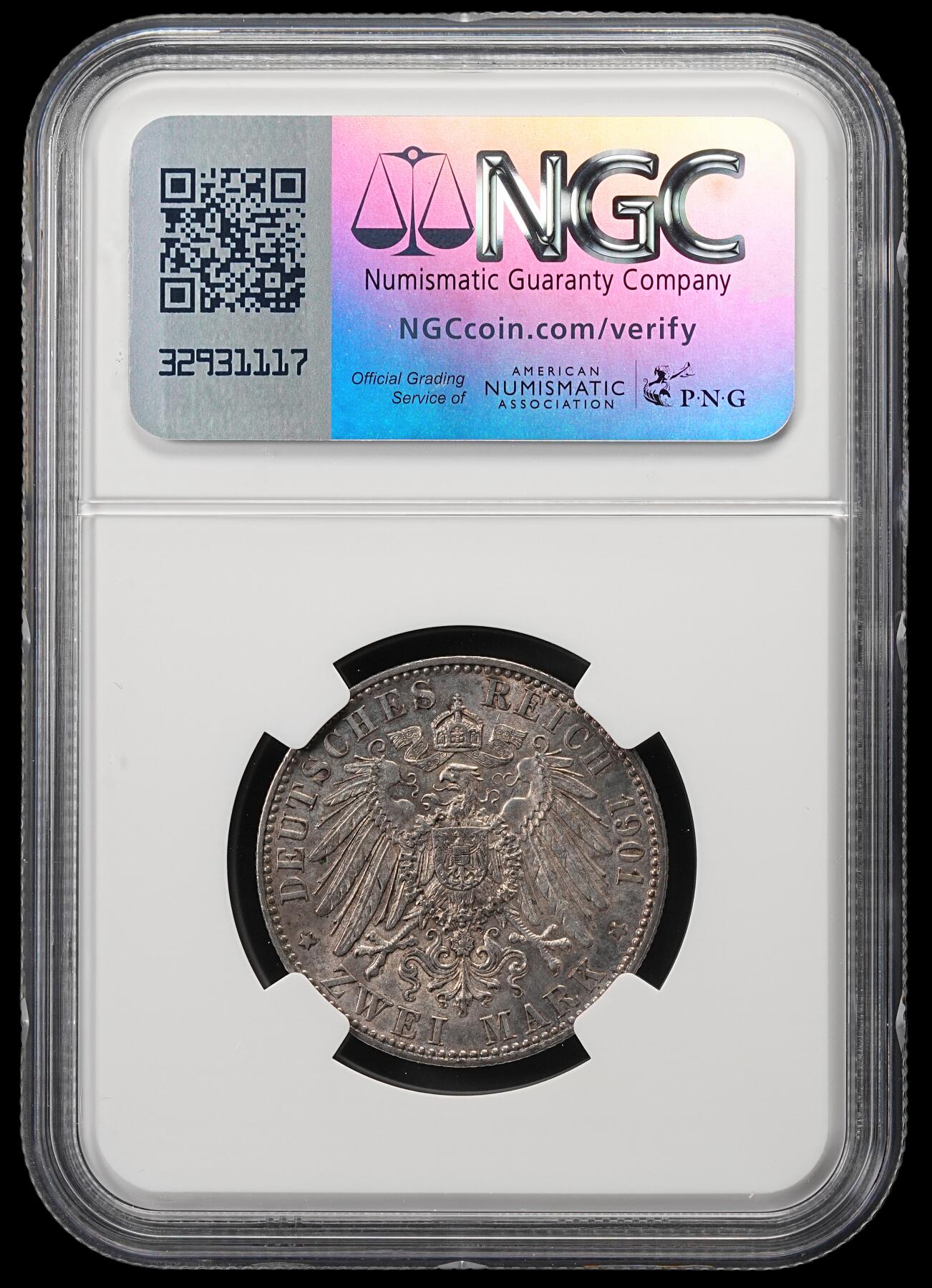修遠堂世界钱币第五十期 全场包邮 NGC MS61 1901年普鲁士建国200周年2马克银币