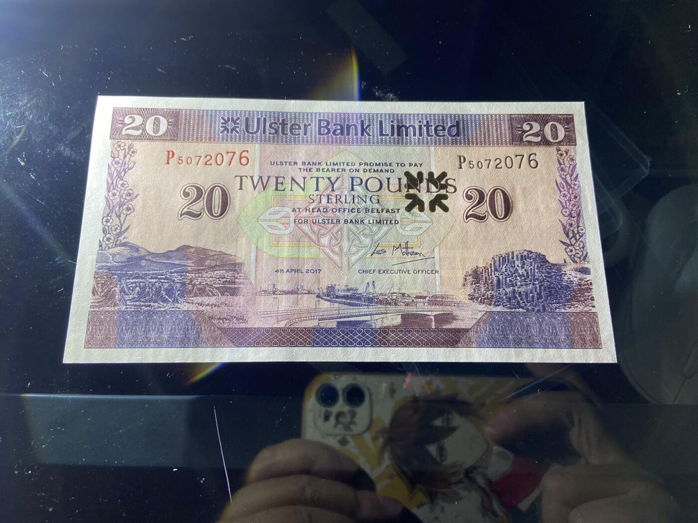 【炜奕收藏】，第二十期，裸钞专场 北爱尔兰阿尔斯特银行20镑，UNC品相