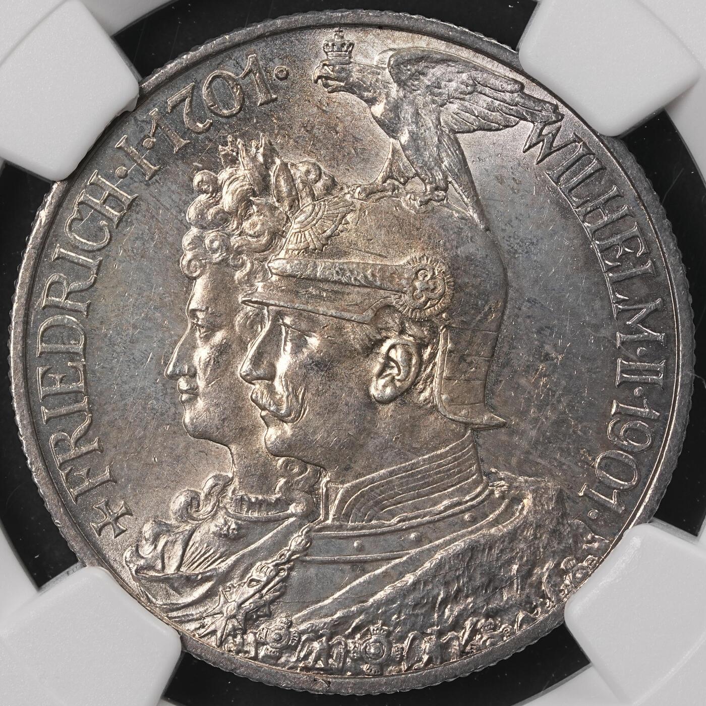 修遠堂世界钱币第五十期 全场包邮 NGC MS63 1901年普鲁士建国200周年2马克银币