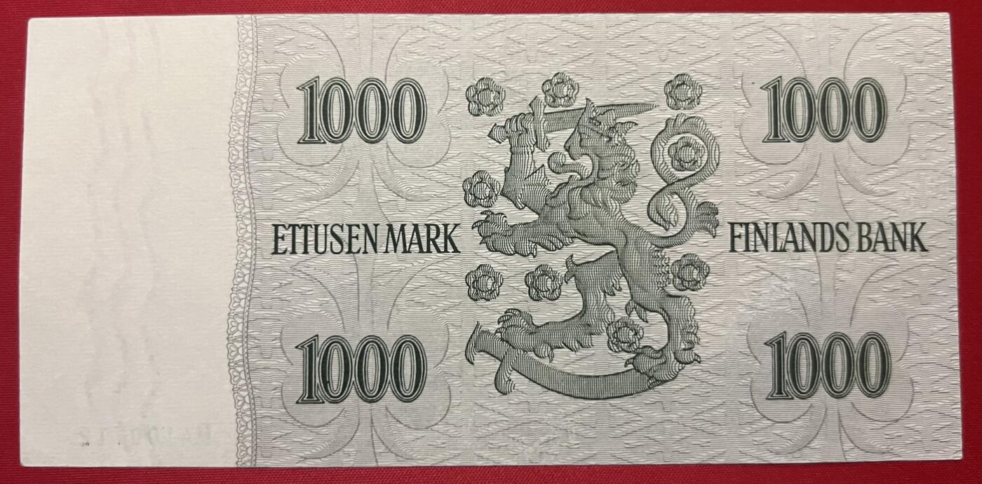 珑诚汇·乐淘淘 世界纸币拍卖 第35期 『P4100712』芬兰1955年纸币 1000马克 角不绝 票面轻微起毛 unc-
