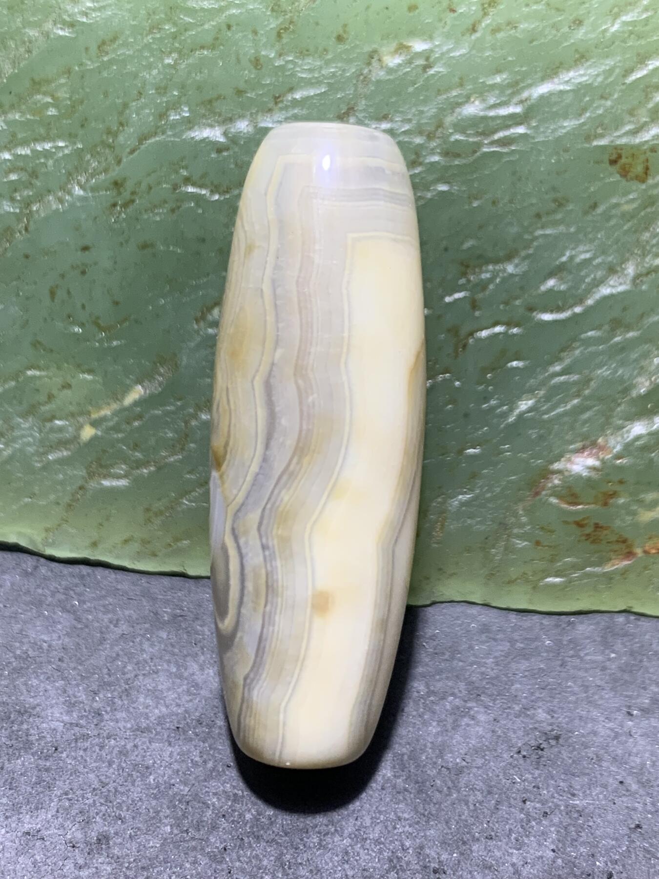 精美高玉化天眼纹缠丝玛瑙桶珠一个