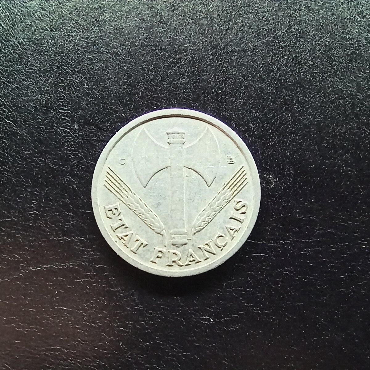 邮泉阁限时拍卖第十五场 各国硬币专场（拍卖结束后请付邮费，存留时间过长需全部邮寄） 法国维希政府1944年1法郎C版