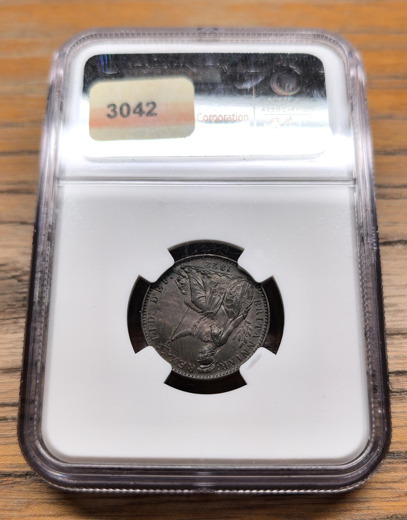 凡希社世界钱币微拍第二百九十三期 1822英国乔四1/4便士NGC-MS63