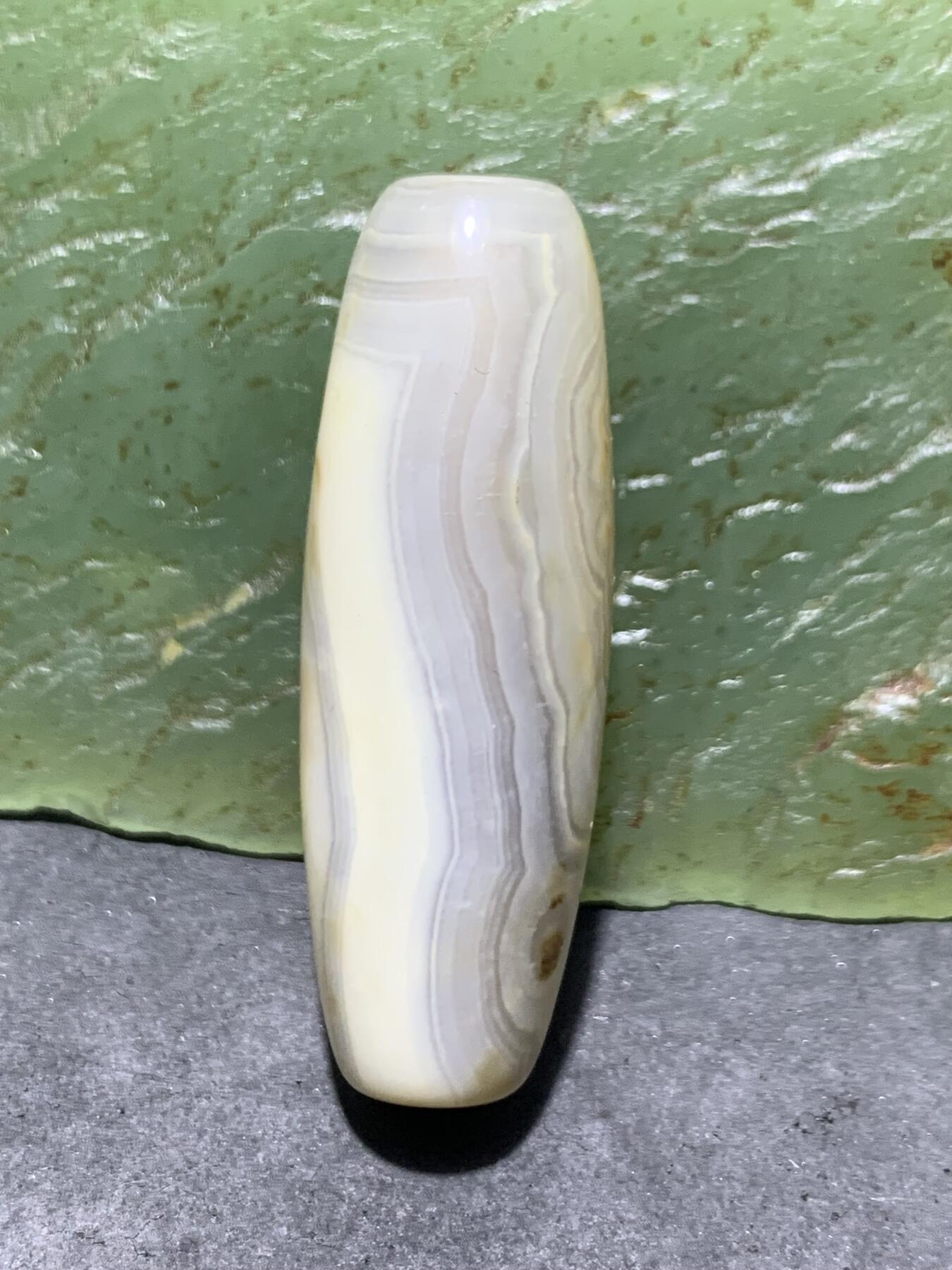 精美高玉化天眼纹缠丝玛瑙桶珠一个
