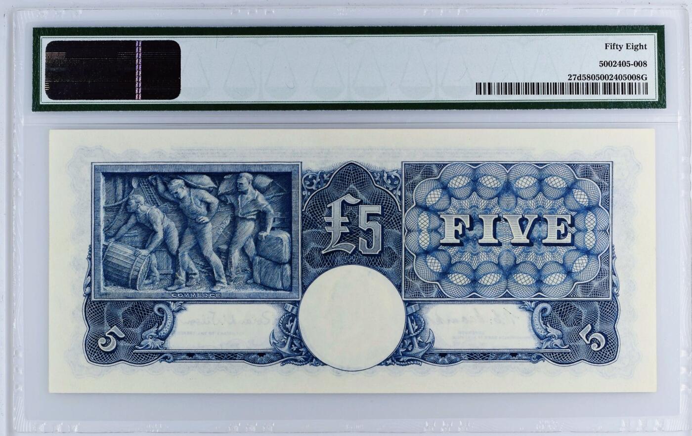【六百期大拍 拍品火热征集中】✨Blue Auction 世界纸币精拍第596期【精】 澳大利亚 1952年5镑 英王乔六 浮雕版 PMG58 状态佳 大长条 设计精美