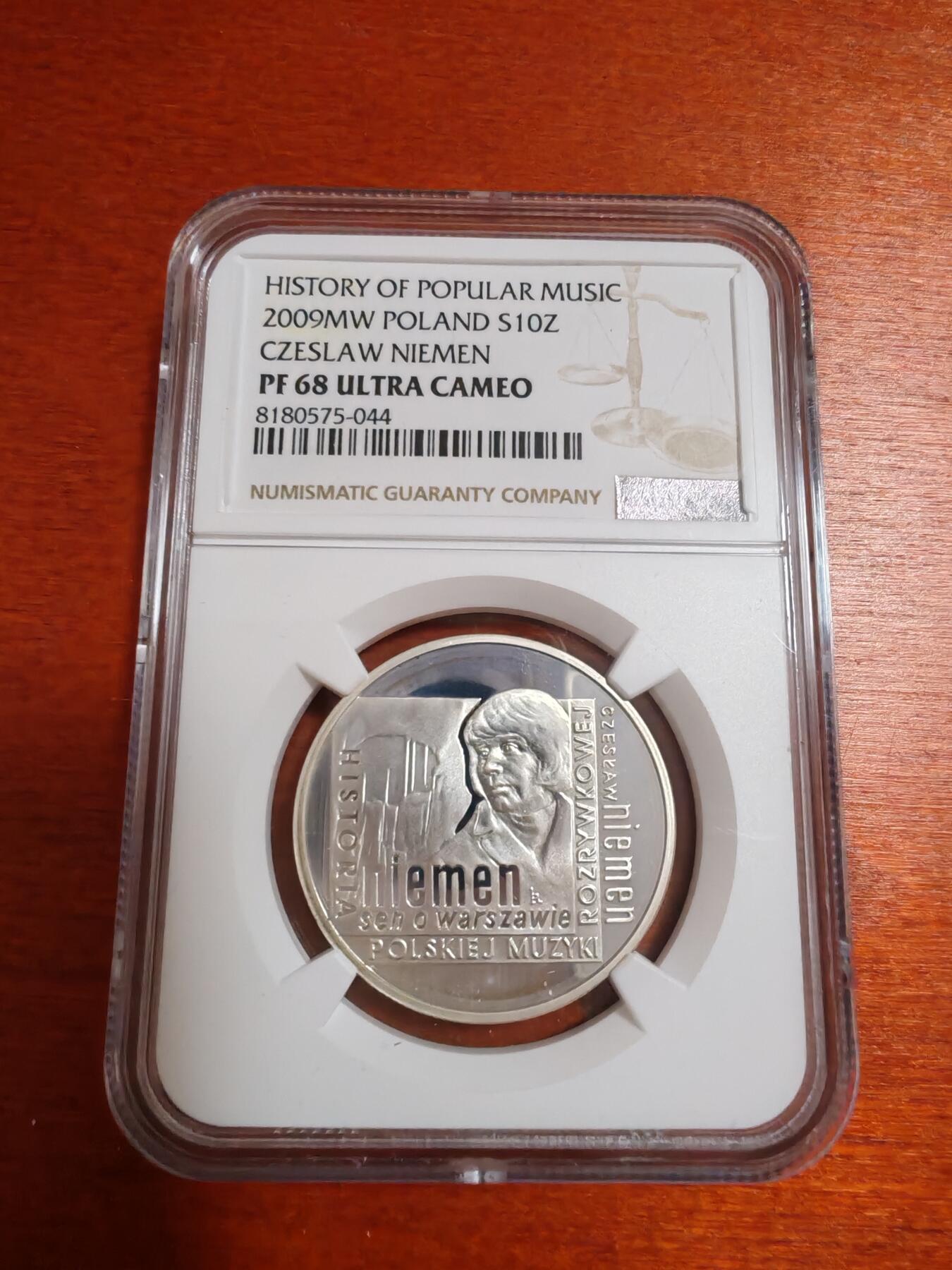 长老汇龙年精选第三十六场拍卖 2009波兰尼曼10兹罗提精制银币，NGC PF68UC