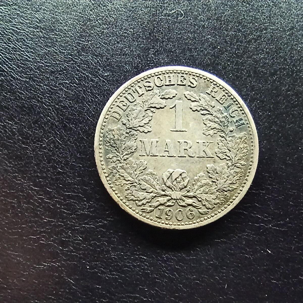 邮泉阁限时拍卖第十五场 各国硬币专场（拍卖结束后请付邮费，存留时间过长需全部邮寄） 德意志帝国1906年1马克银币F版5.55克0.900