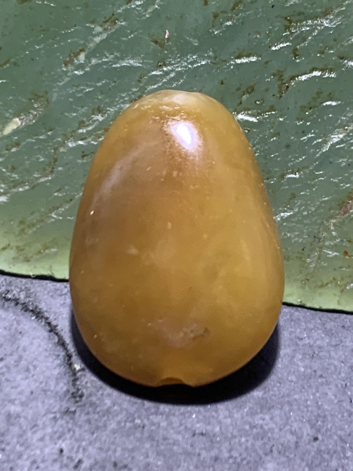 精美糖白料和田玉独籽随形珠子一颗