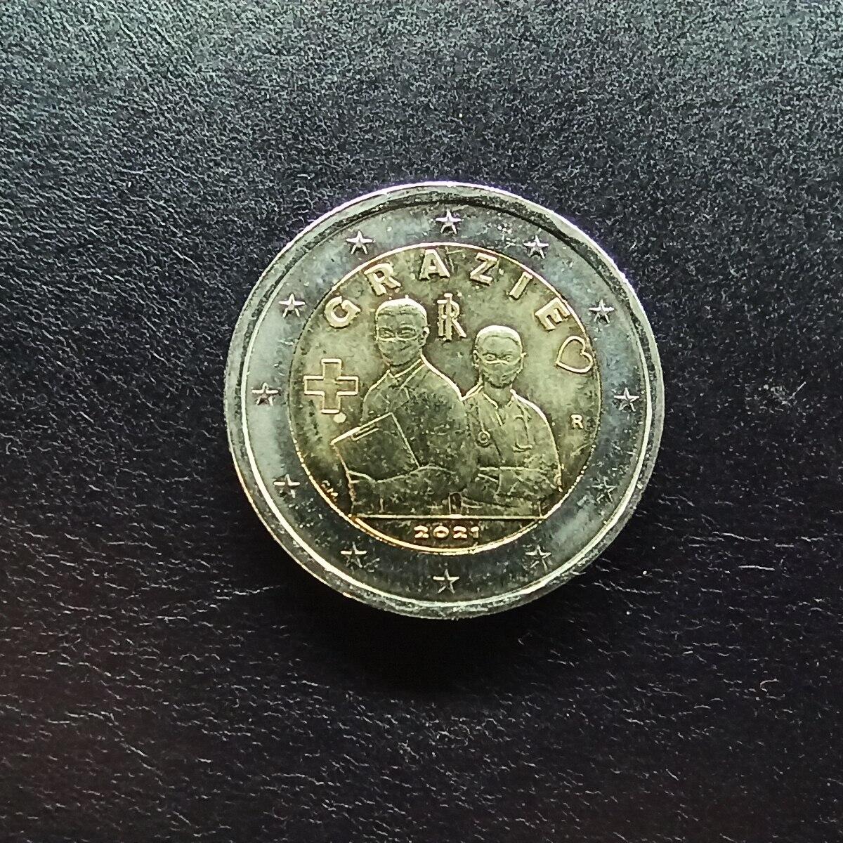 邮泉阁限时拍卖第十五场 各国硬币专场（拍卖结束后请付邮费，存留时间过长需全部邮寄） 意大利2021年2欧元纪念币