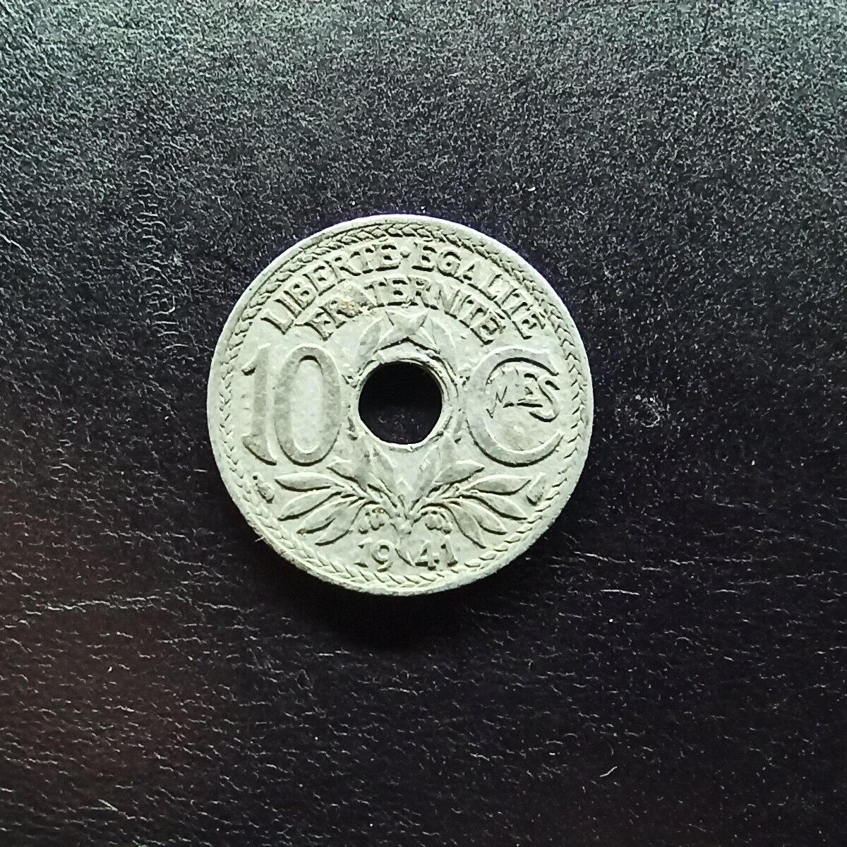 邮泉阁限时拍卖第十五场 各国硬币专场（拍卖结束后请付邮费，存留时间过长需全部邮寄） 法国1941年10分锌币