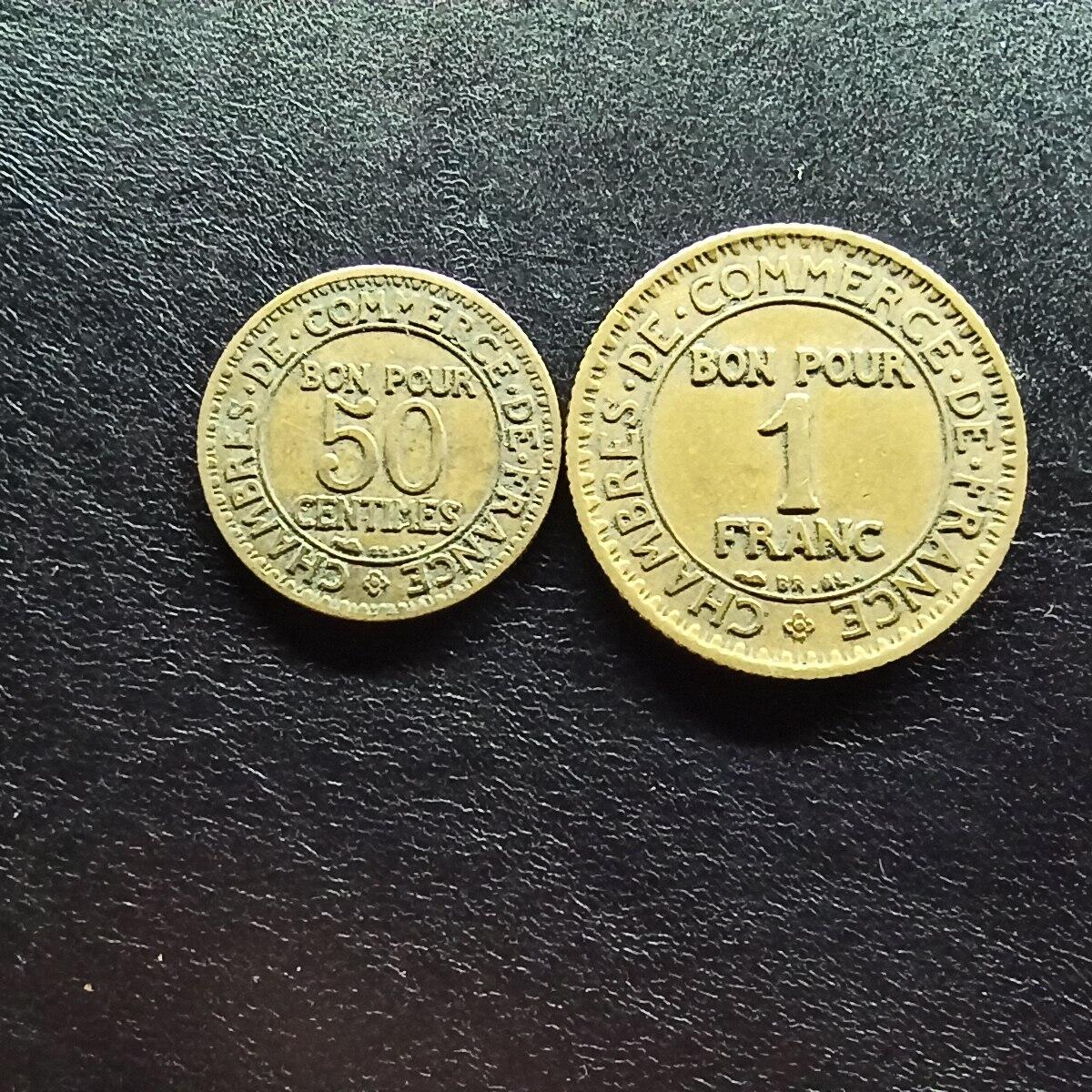 邮泉阁限时拍卖第十五场 各国硬币专场（拍卖结束后请付邮费，存留时间过长需全部邮寄） 法国1922年2枚