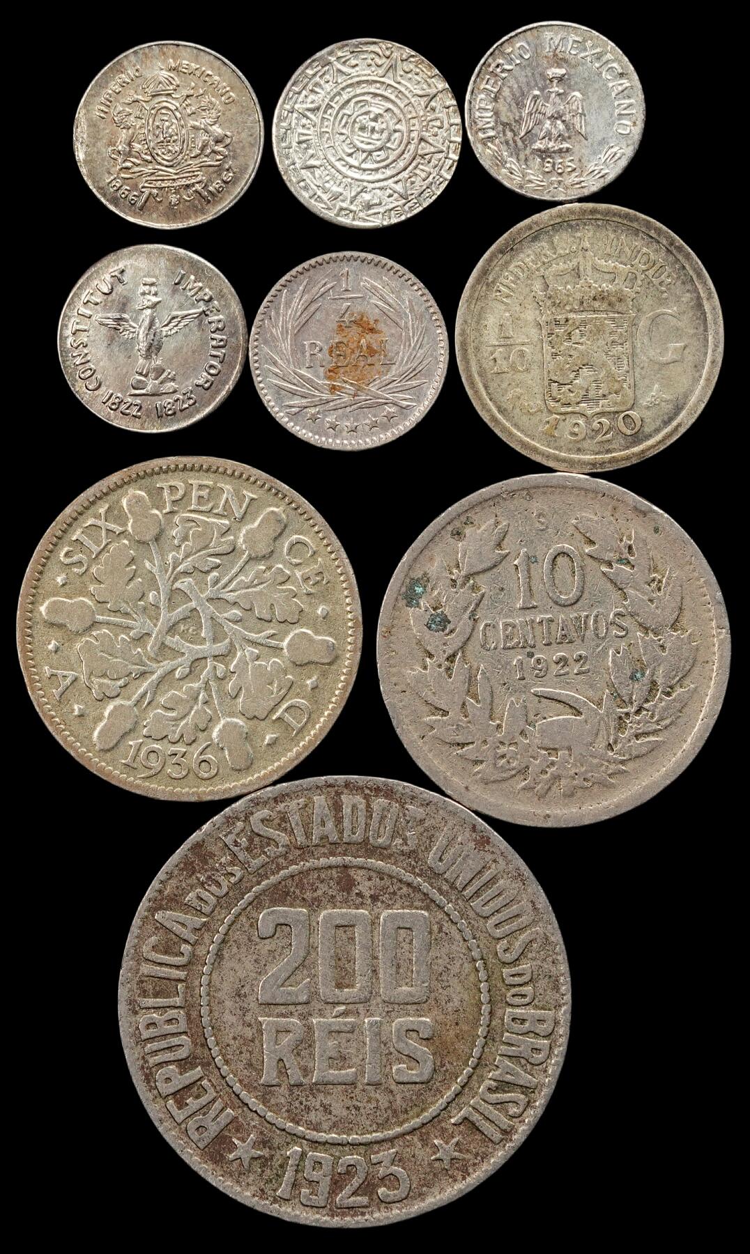 修遠堂世界钱币第五十期 全场包邮 外国银币银章等一组 最后两枚为镍币 其中银币章重6.10g