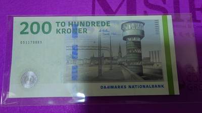 【世界钱币】精选微拍第154期暨2024年第66期～部分新品卖剩品种展销 新版丹麦200克朗 全新绝品无4号码11700