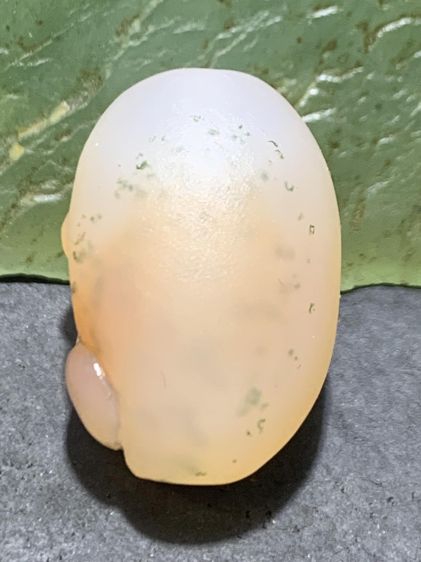 精美高玉化冰粉色草花纹亚光海洋玉髓手工俏色巧雕一心向佛珠子一个！