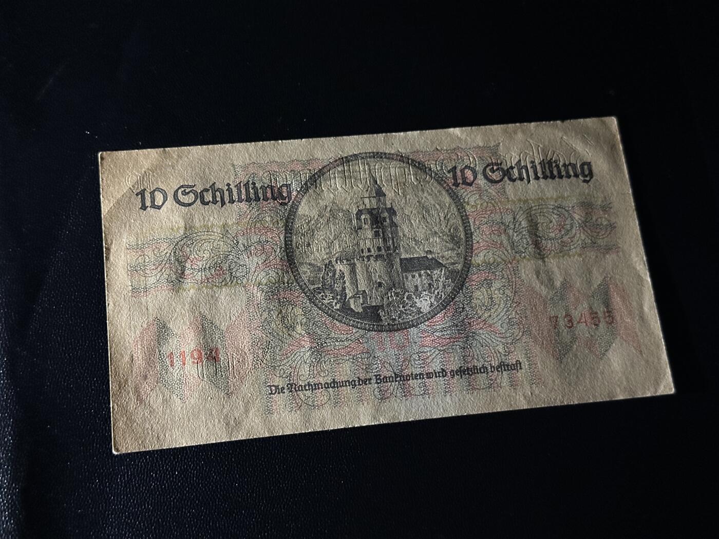《外钞收藏家》第四百五十七期 1946年奥地利10先令 稀少 非全新 品相如图