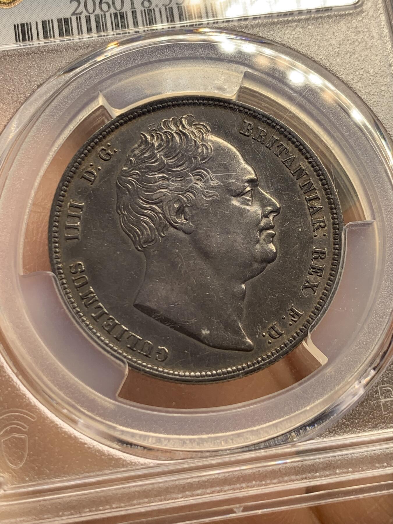 《竞宝斋》第337场 周日，周一，周二 3场连拍 （全场包邮） PCGS AU55 英国威廉四世半克朗，1836年，英伦老包浆。