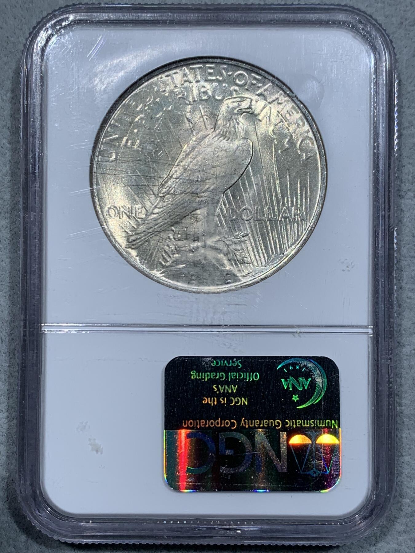 《竞宝斋》第337场 周日，周一，周二 3场连拍 （全场包邮） NGC MS64 美国1923年和平1美元大银币