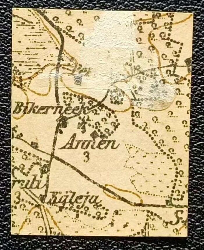 各国首次发行 —— 拉脱维亚首套邮票，1918年12月18日，印在地图纸上的邮票，单枚成套新  （店内编号165）
