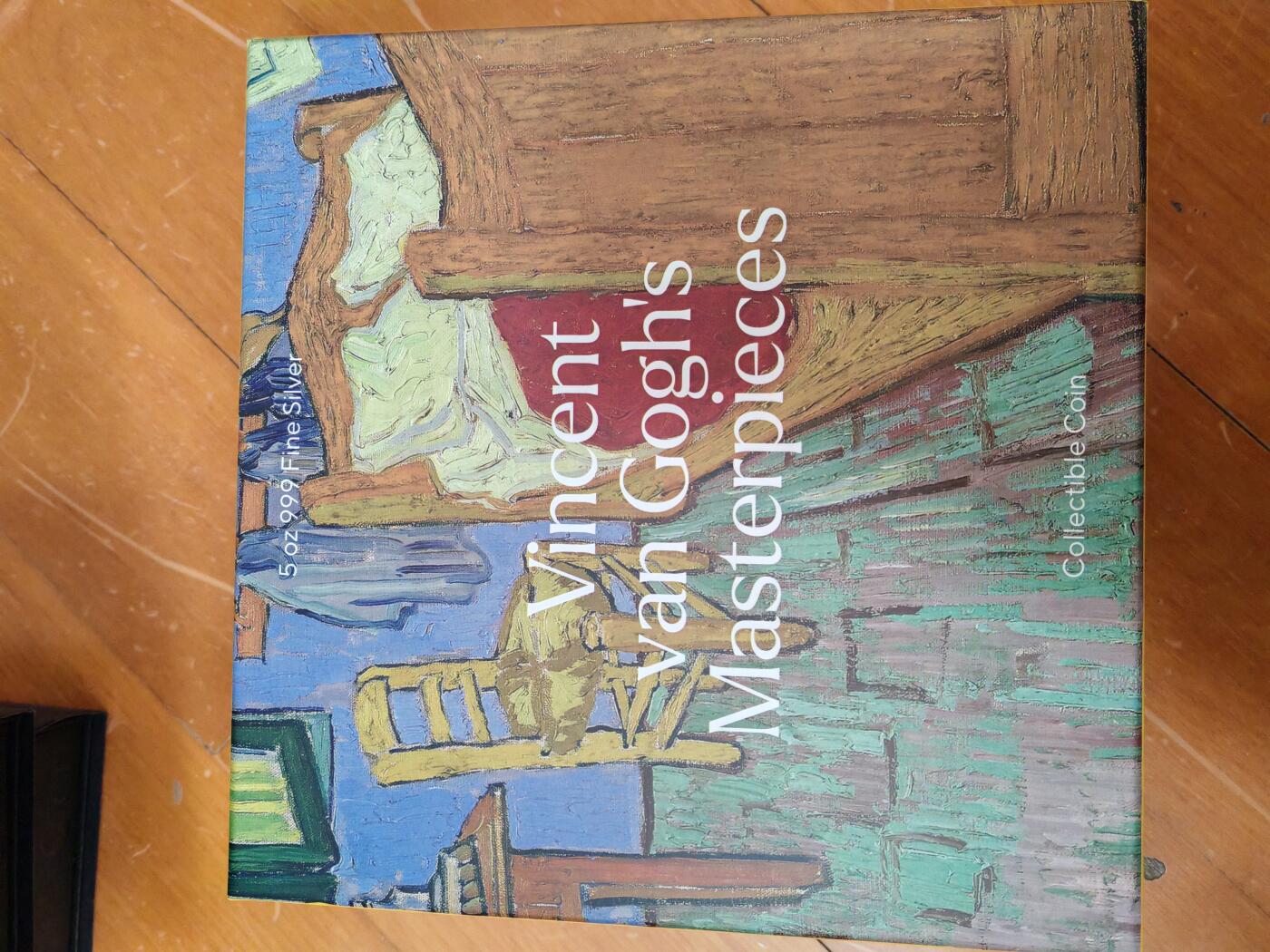 长老汇龙年限时拍卖第二场   2023乍得梵高四幅画5盎司999银38盎司999铜25000法郎仿佛高浮雕币，盒证全，199枚
