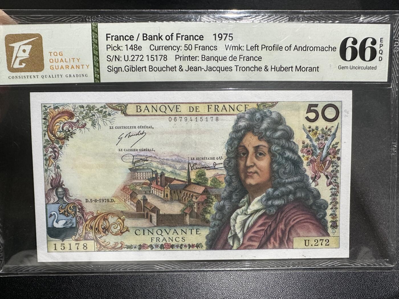 《外钞收藏家》第四百五十七期 1975年法国50法郎 TQG66