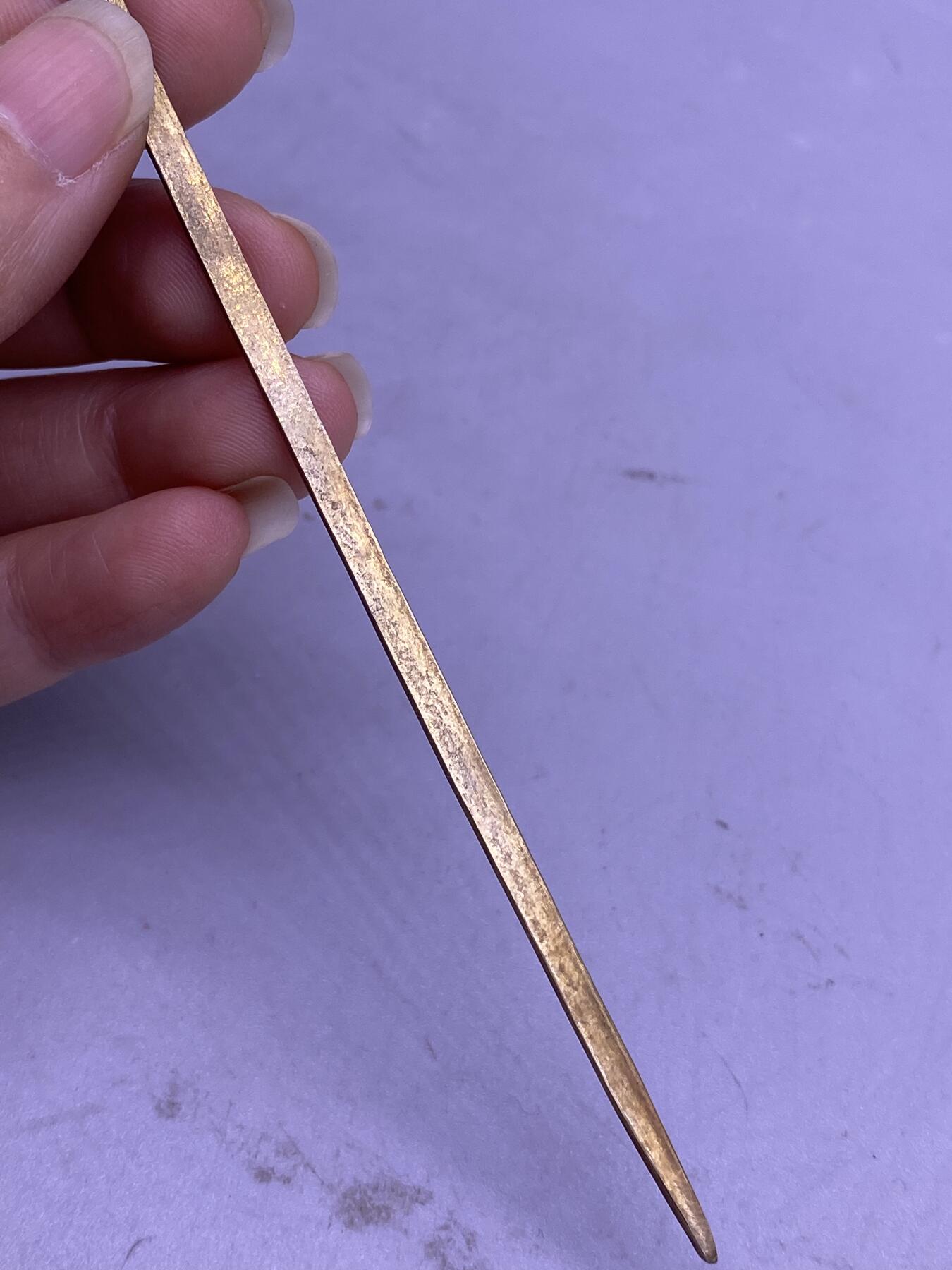 老银鎏金福在眼前簪子，尺寸14.9厘米，金水好，品相如图，1500包快递