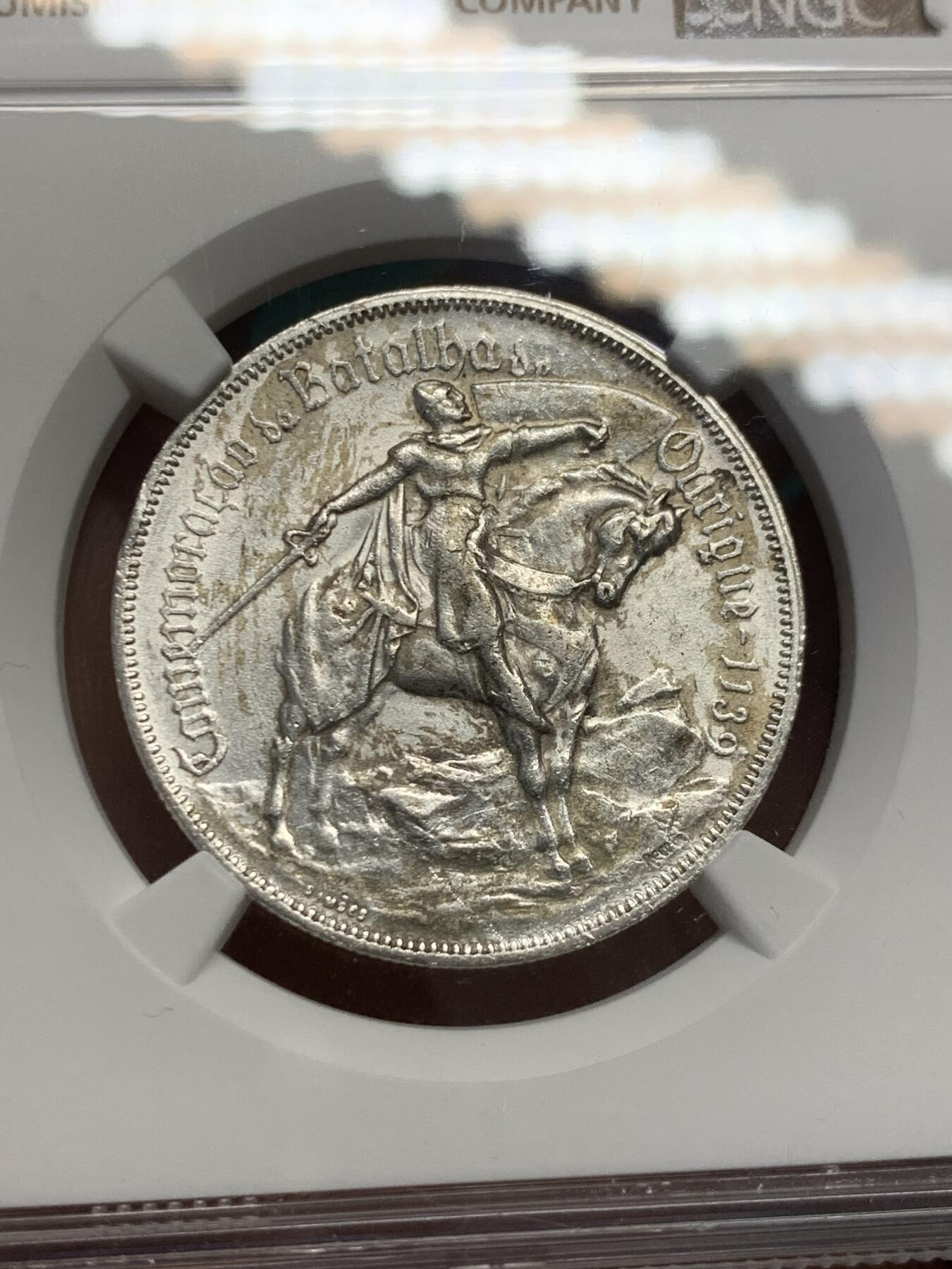 《竞宝斋》第338场 周日，周一，周二 3场连拍 （全场包邮） NGC UNCD 葡萄牙1928年奥里基战役10埃斯库多银币