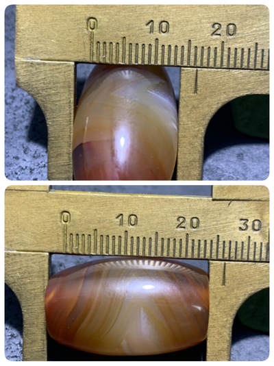 精美高玉化天眼纹缠丝玛瑙随形桶珠一颗， 精美高玉化天眼纹缠丝玛瑙随形桶珠一颗，