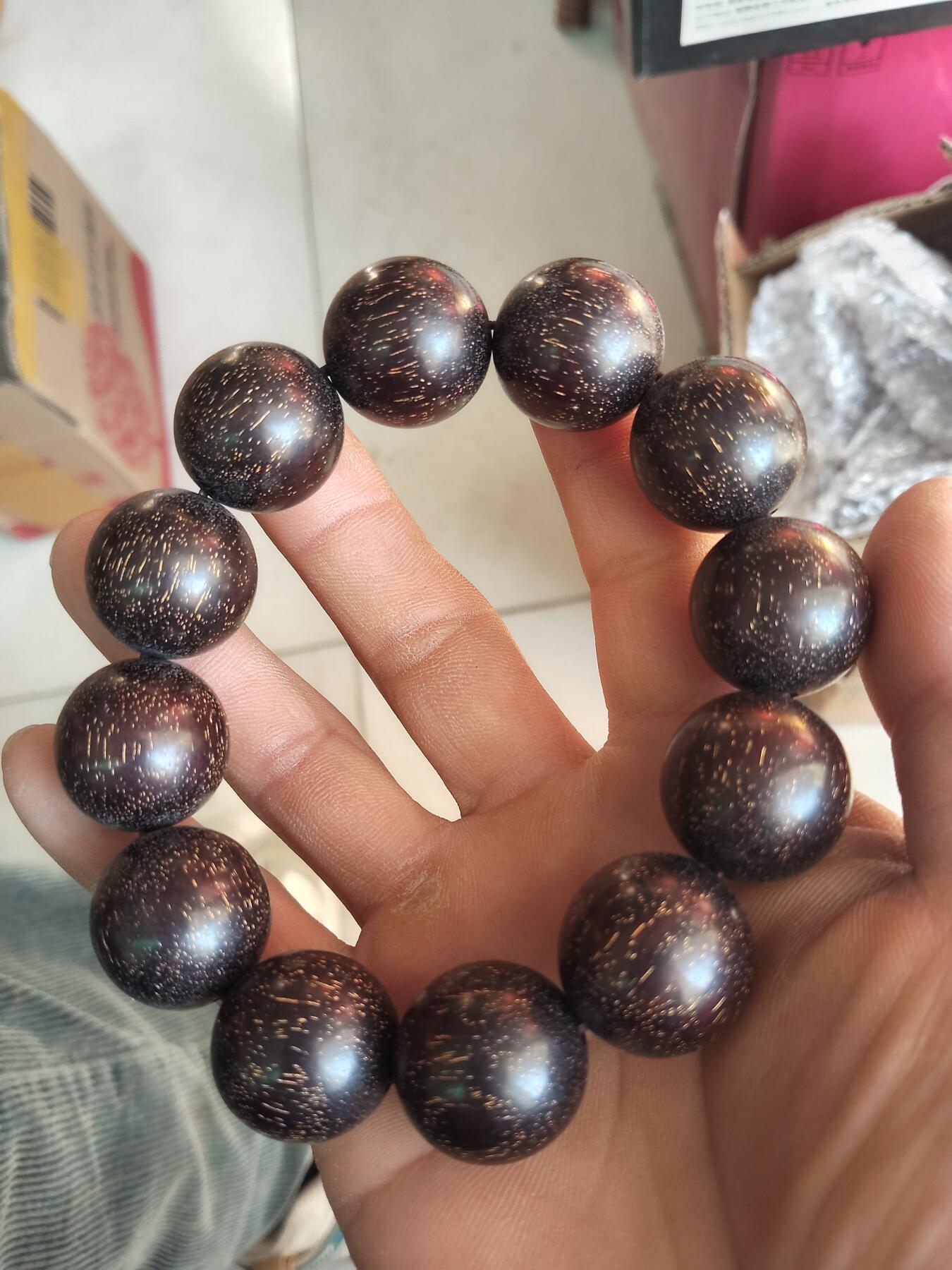 精品手串专场 印度小叶紫檀2.0爆满金星带证书
