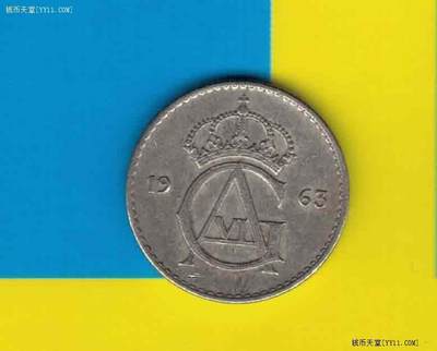 瑞典1963年25欧尔 欧洲硬币 实物图 八五品 - 瑞典1963年25欧尔 欧洲硬币 实物图 八五品